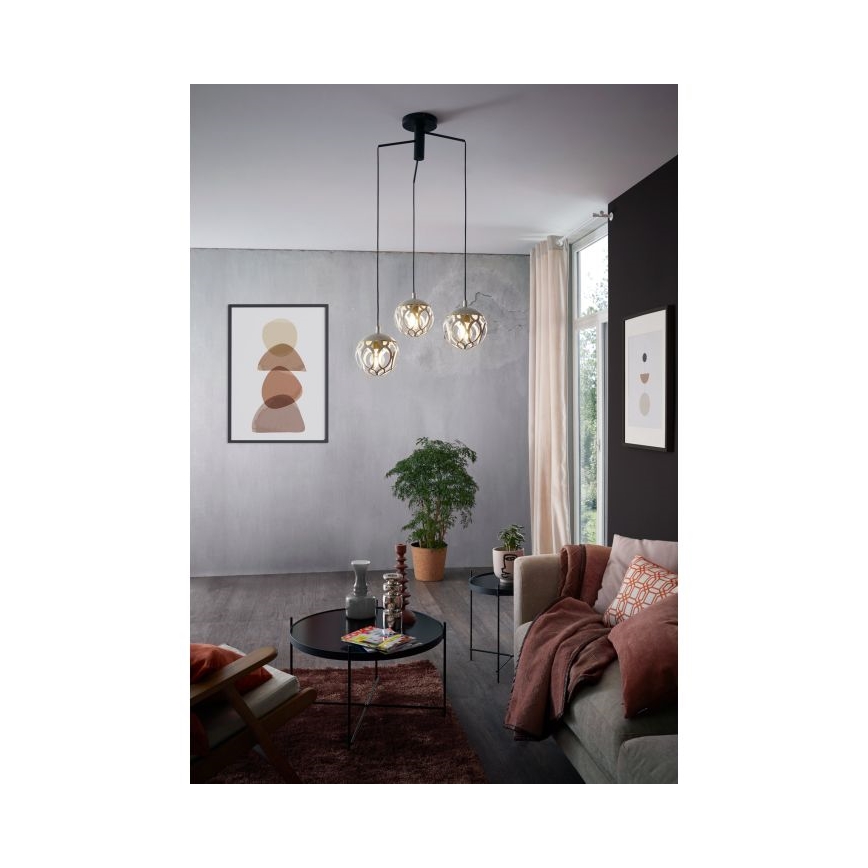 Eglo - Csillár zsinóron 3xE27/60W/230V