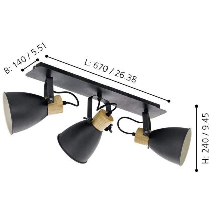 Eglo - Spotlámpa 3xE27/40W/230V