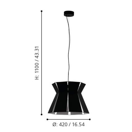 Eglo - Csillár zsinóron 1xE27/40W/230V