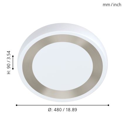 Eglo - LED Mennyezeti lámpa LED/22W/230V