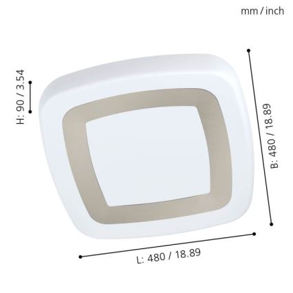 Eglo - LED Mennyezeti lámpa LED/22W/230V