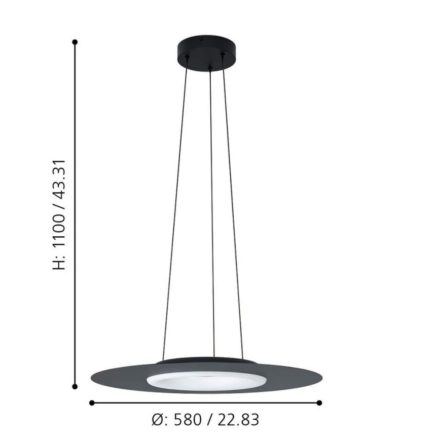 Eglo - LED RGB állítható fényerejű függeszték COMPO ROSSO-C LED/16W/230V