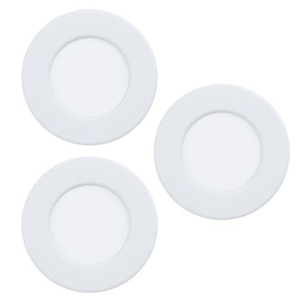 Eglo - 3 darabos FUEVA beépíthető LED lámpatest, 5 LED/2,7W/230V, átm. 8,6 cm