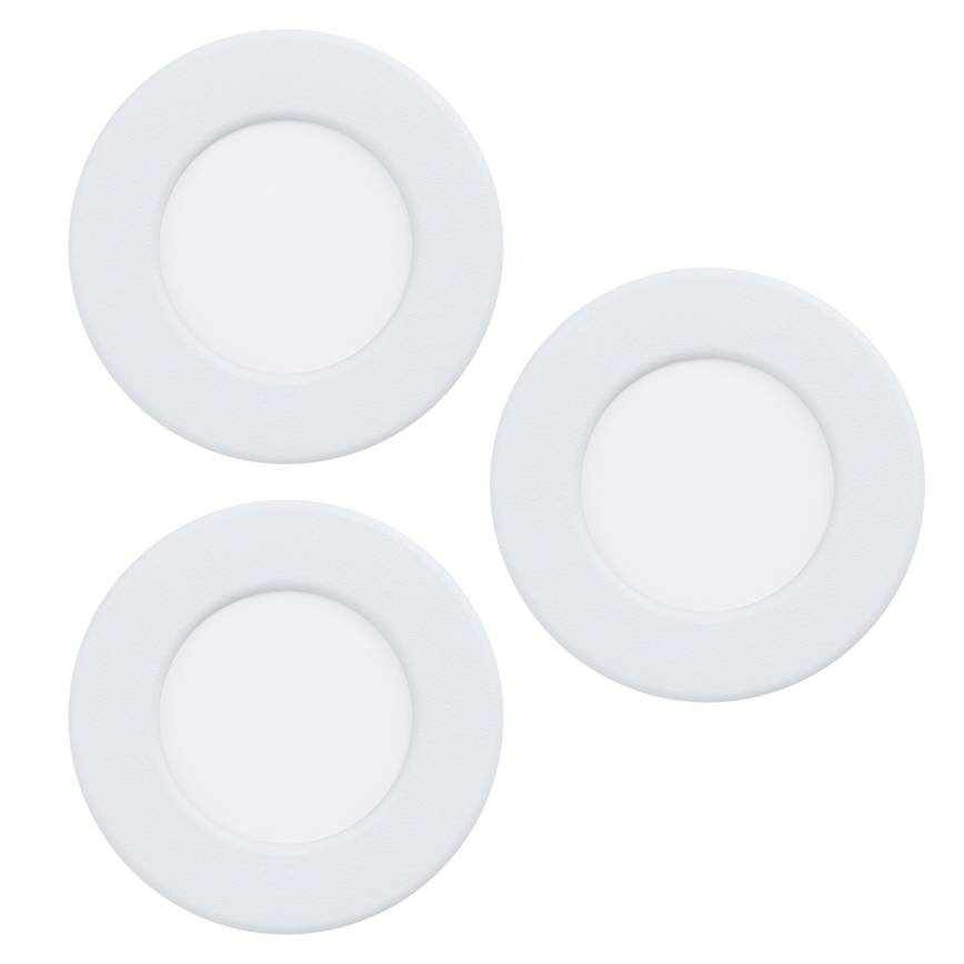 Eglo - 3 darabos FUEVA beépíthető LED lámpatest, 5 LED/2,7W/230V, átm. 8,6 cm