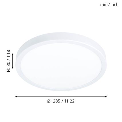 Eglo - LED mennyezeti lámpa LED/20W/230V Ø 28,5 cm