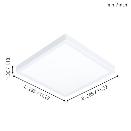 Eglo - LED mennyezeti lámpatest LED/20W/230V 28,5x28,5 cm