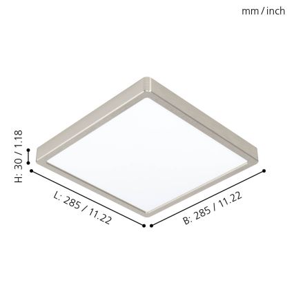 Eglo - LED mennyezeti lámpa LED/20W/230V 28,5x28,5 cm