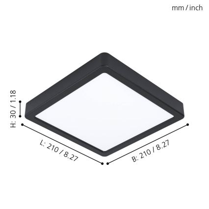 Eglo - LED mennyezeti lámpa LED/16,5W/230V 21x21 cm