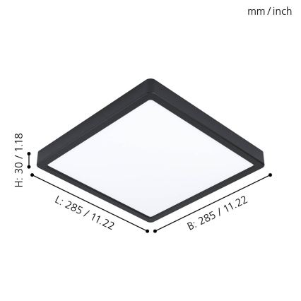 Eglo - LED mennyezeti lámpatest LED/20W/230V 28,5x28,5 cm