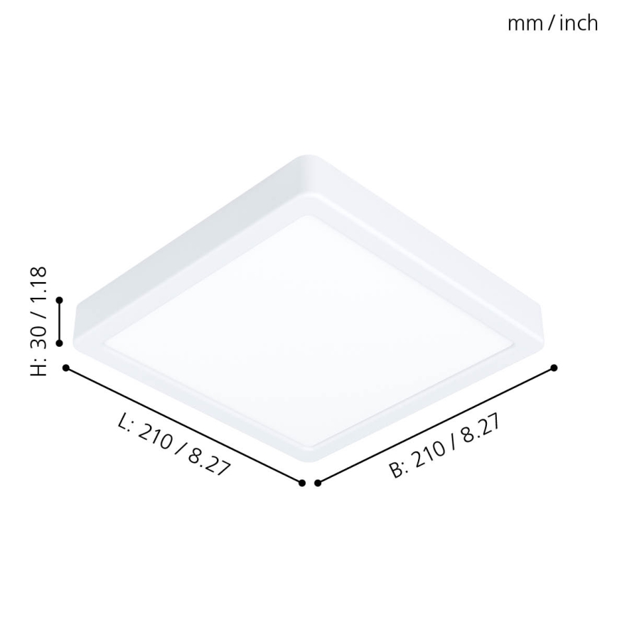 Eglo - LED mennyezeti lámpa LED/16,5W/230V 21x21 cm