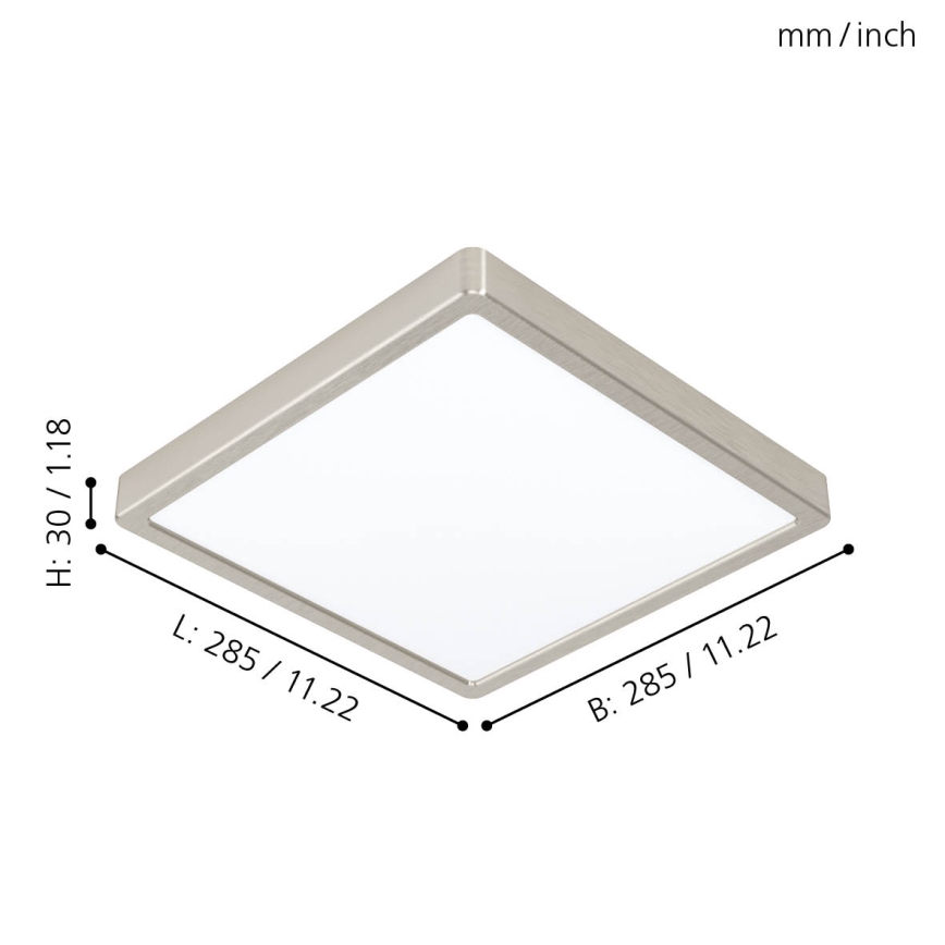 Eglo - LED mennyezeti lámpa LED/20W/230V 28,5x28,5 cm
