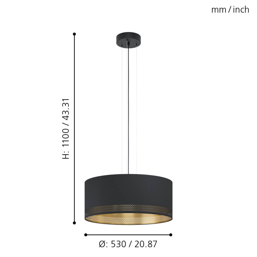 Eglo - Csillár zsinóron 3xE27/40W/230V