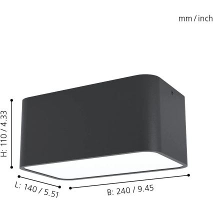 Eglo 99284 - Mennyezeti lámpatest GRIMASOLA 2xE27/28W/230V
