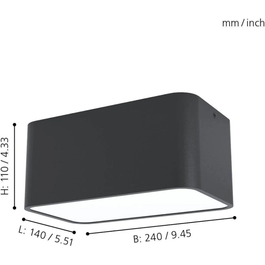 Eglo 99284 - Mennyezeti lámpatest GRIMASOLA 2xE27/28W/230V