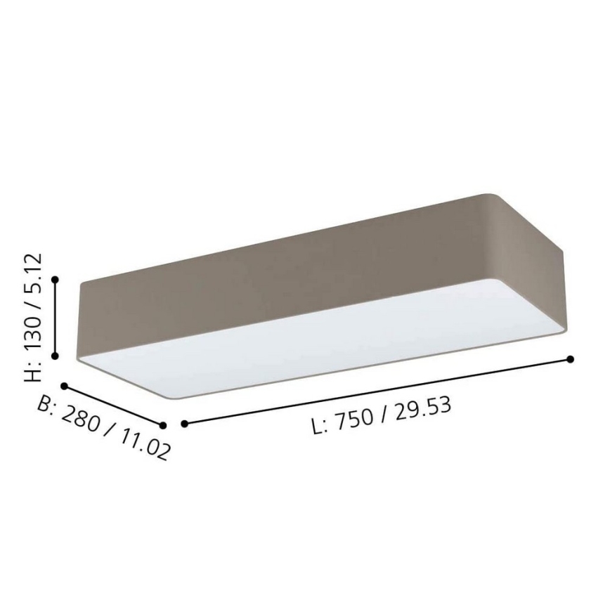 Eglo 99301 - Mennyezeti lámpa POSADERRA 3xE27/28W/230V