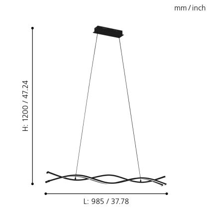 Eglo - LED Csillár zsinóron LED/36W/230V
