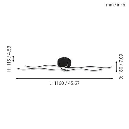 Eglo - LED Mennyezeti lámpa LED/36W/230V