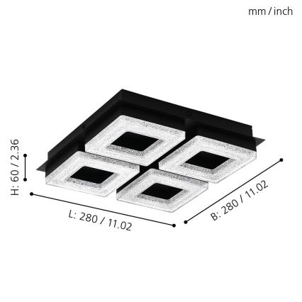 Eglo 99326 - FRADELO LED mennyezeti lámpa 4×LED/4W/230V