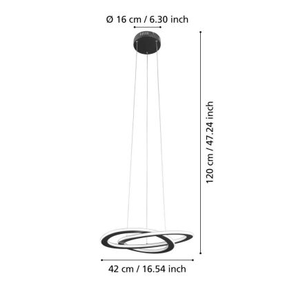 Eglo 99396 - LED kábeles függeszték ROLIMARE LED/35W/230V