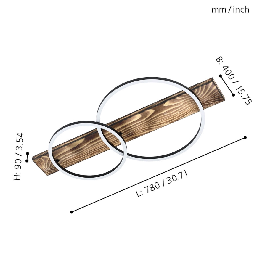 Eglo - LED Mennyezeti lámpa 2xLED/12W/230V