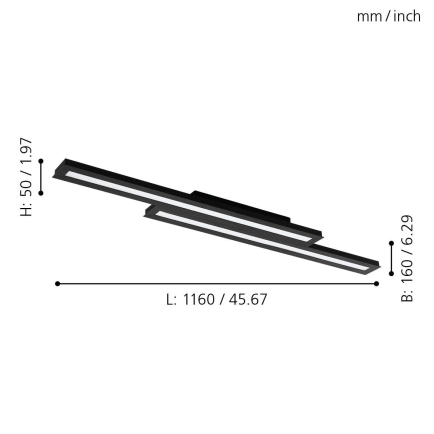 Eglo - LED RGB dimmelhető mennyezeti lámpa SALITERAS-C 2xLED/10W/230V