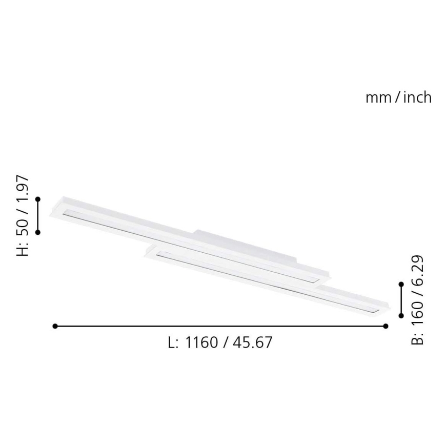Eglo - LED RGB dimmelhető mennyezeti lámpa SALITERAS-C 2xLED/10W/230V