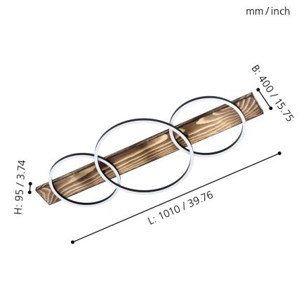 Eglo - LED mennyezeti lámpa 2xLED/12W/230V + LED/12W