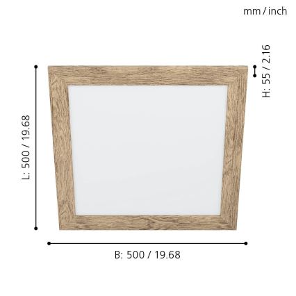 Eglo 99435 - LED mennyezeti lámpa PIGLIONASSO LED/20W/230V 500x500 mm