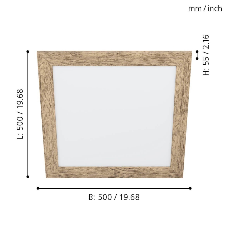 Eglo 99435 - LED mennyezeti lámpa PIGLIONASSO LED/20W/230V 500x500 mm
