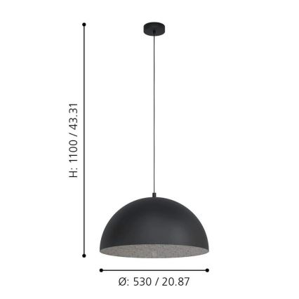 Eglo - Csillár zsinóron 1xE27/40W/230V