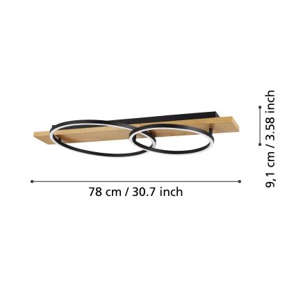 Eglo - LED Mennyezeti lámpa LED/12W/230V + LED/12W