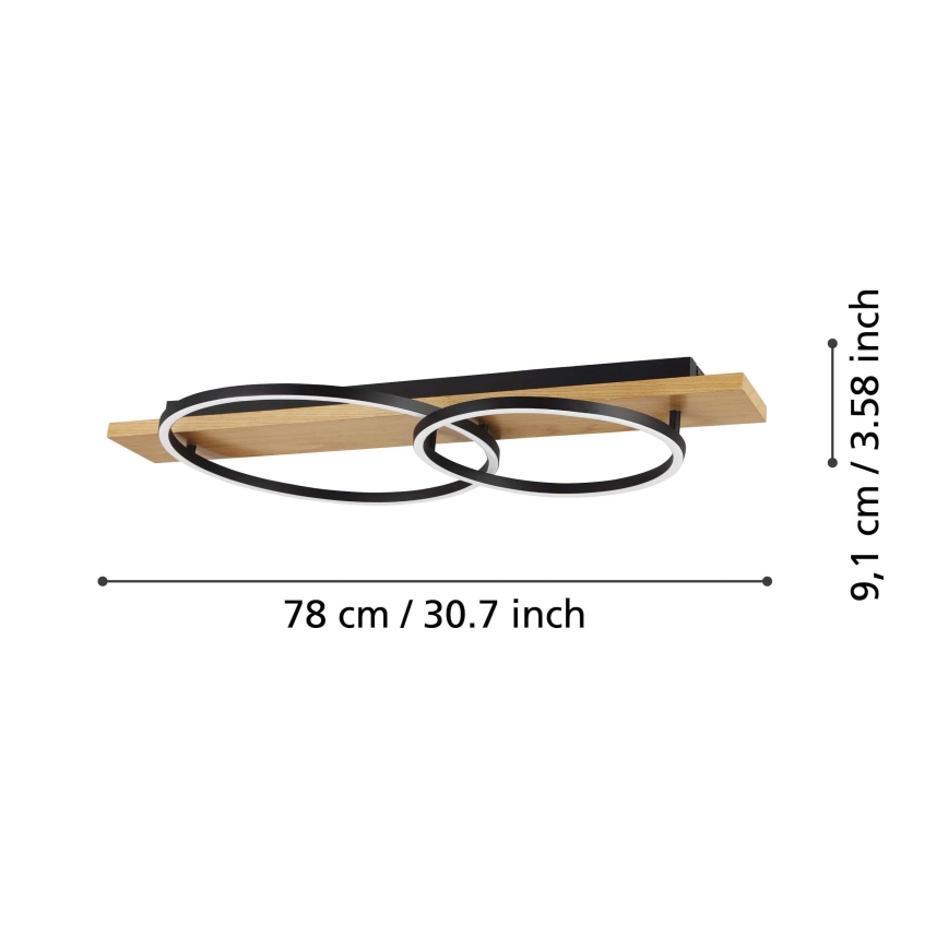 Eglo - LED Mennyezeti lámpa LED/12W/230V + LED/12W