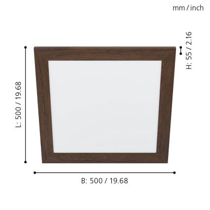 Eglo 99474 - LED mennyezeti lámpa PIGLIONASSO LED/20W/230V 500x500 mm