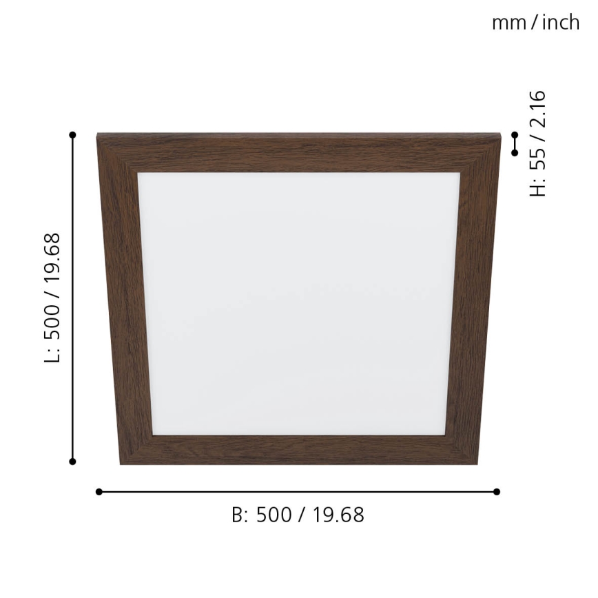 Eglo 99474 - LED mennyezeti lámpa PIGLIONASSO LED/20W/230V 500x500 mm