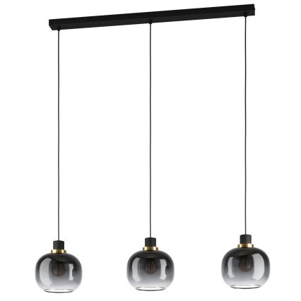 Eglo - Csillár zsinóron 3xE27/40W/230V szürke