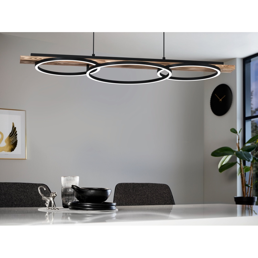 Eglo - LED dimmelhető csillár kábelen 2xLED/12,5W/230V+LED/15,5W 3000K barna/fekete