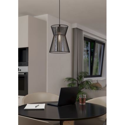 Eglo - Csillár zsinóron 1xE27/40W/230V fekete