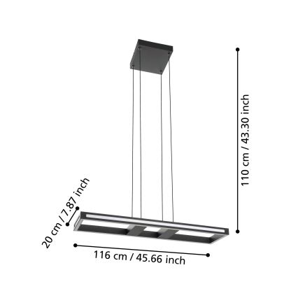 Eglo - LED állítható fényerejű csillár kábelen LED/21W/230V 2700-6500K