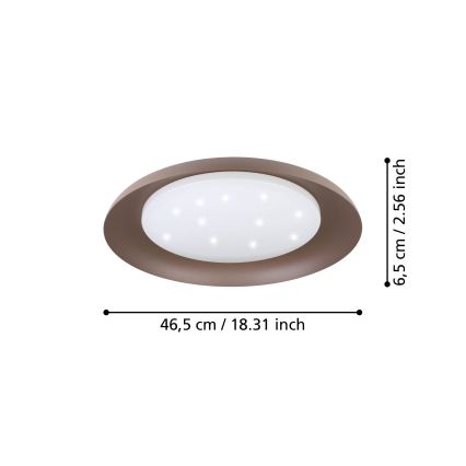 Eglo 99704 - LED mennyezeti lámpa PENJAMO LED/17,1W/230V barna
