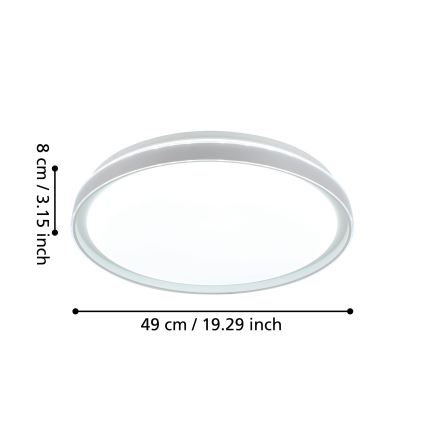 Eglo - LED Dimmelhető mennyezeti lámpa LED/40W/230V 3000-6500K+ távirányító