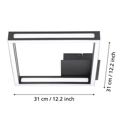 Eglo - LED Mennyezeti lámpa LED/11,2W/230V fekete