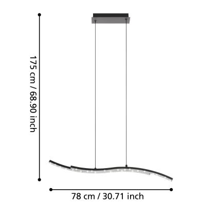 Eglo - LED Csillár zsinóron LED/21,5W/230V