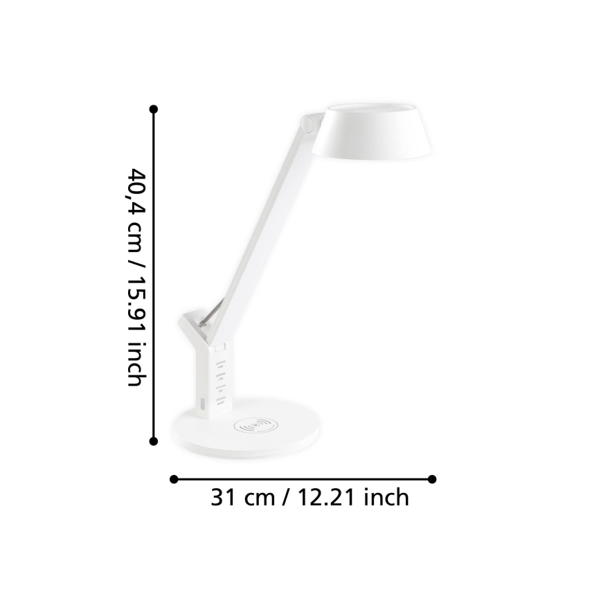 Eglo - LED Dimmelhető érintős asztali lámpa vezeték nélküli töltéssel LED/4,8W/230V fehér