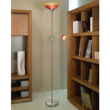 EGLO - Állólámpa 1xE27/60W + 1xE14/25W matt nikkel