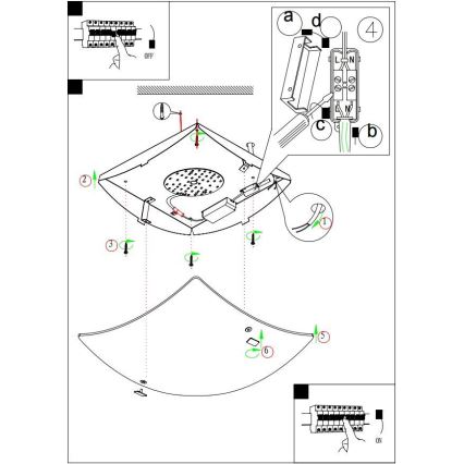 Eglo - Csereüveg mennyezeti/fali lámpához BORGO 410x410 mm