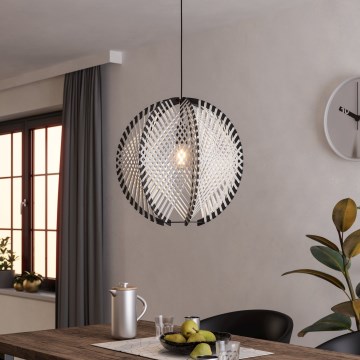 Eglo - Csillár zsinóron 1xE27/40W/230V átm. 48 cm fehér/fekete