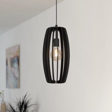 Eglo - Csillár zsinóron 1xE27/40W/230V fekete