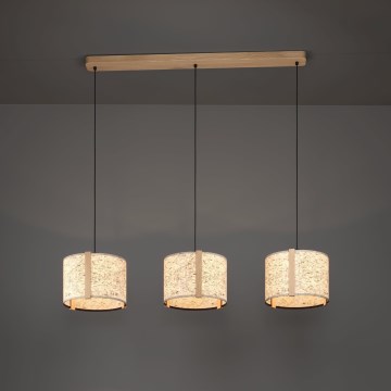 Eglo - Csillár zsinóron 3xE27/25W/230V bézs