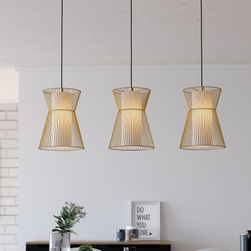 Eglo - Csillár zsinóron 3xE27/40W/230V arany