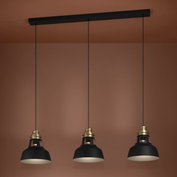 Eglo - Csillár zsinóron 3xE27/40W/230V fekete/arany